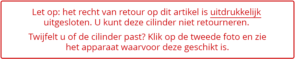 Let op; retourrecht uitgesloten