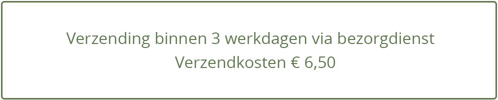 Op werkdagen voor 16.00u besteld, morgen in huis